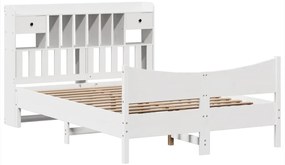 vidaXL Σκελετός Κρεβ. Χωρίς Στρώμα Λευκό 140x200 εκ Μασίφ Πεύκο