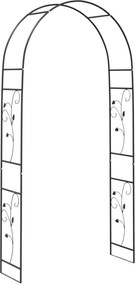vidaXL Κήπος Αψίδα Floral Μαύρο 115 x 37 x 231 εκ.