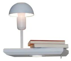 Απλίκα Φωτιστικό Τοίχου LED 3W Reading Light Ράφι 30cm Αριστερά Φωτιστικό Ε27 Rowan Homelighting-77-4062-Λευκό 77-4062