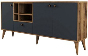Μπουφές Napoli 845HCT5338 180x35x81cm Anthracite Πλαστικό,Μοριοσανίδα
