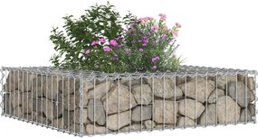 vidaXL Ανασηκωμένο κρεβάτι gabion Ασημί