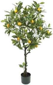 Τεχνητό Δέντρο Σε Κασπώ Λεμονιά 04-24179 125cm Green-Yellow Marhome Συνθετικό Υλικό