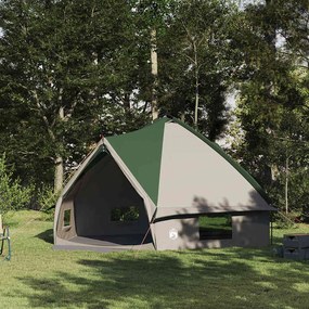 vidaXL Τέντα Teepee 10 Ατόμων Πράσινο και Λευκό 567 x 470 x 242 εκ.