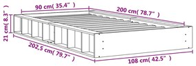 Σκελετός Κρεβ. Χωρίς Στρώμα Καφέ Κεριού 90x200 εκ Μασίφ Πεύκο - Καφέ