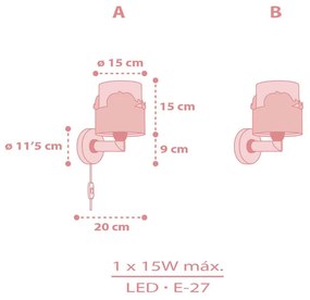 Whale Dreams Pink απλίκα τοίχου (61179[S]) - 61179S