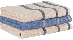 Πετσέτες Zana 26 (Σετ 3τμχ) Beige-Blue Kentia Σετ Πετσέτες 50x90cm 100% Cotton
