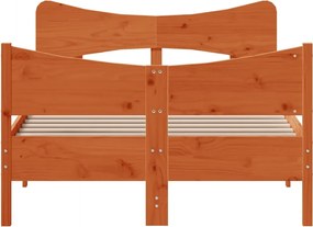 vidaXL Σκελετός Κρεβ. Χωρίς Στρώμα Καφέ Κεριού 120x200 εκ Μασίφ Πεύκο