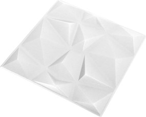 vidaXL Πάνελ τοίχου 12 pcs Οριγκάμι Άσπρο 50 x 50 cm Φελιζόλ XPS