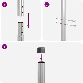 vidaXL Στύλος Περιφράξεων 2 pcs Ασημί Ατσάλι με Επικάλυψη Πούδρας