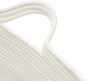 vidaXL Καλάθι Απλύτων Καφέ και Λευκό Ø60x36 εκ. Βαμβακερό