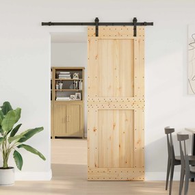 vidaXL Συρόμενη Πόρτα NARVIK 85 x 210 εκ (152,5 εκ) Φυσικό και Μαύρο