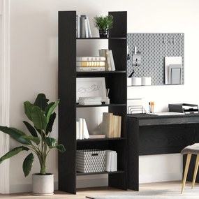 vidaXL Βιβλιοθήκη Μαύρη δρυς 60 x 35 x 180 εκατοστά Επεξεργασμένο ξύλο