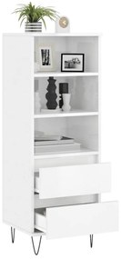 vidaXL Ντουλάπι Γυαλιστερό λευκό 40x36x110 εκ. από Επεξεργασμένο Ξύλο