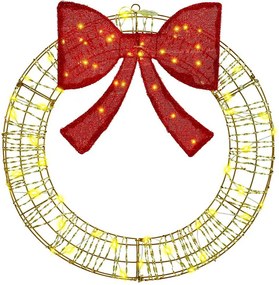 vidaXL Στεφάνι με 60 LED Θερμό λευκό 76 x 76 x 8 εκ PET