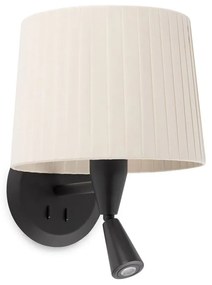 Φωτιστικό Τοίχου - Απλίκα Samba 64309-35 E27 Mε Reader 3W 3000K 280Lm Black-Beige Faro Barcelona