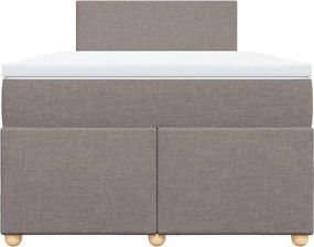 vidaXL Κρεβάτι Boxspring με Στρώμα Taupe 120x200 εκ. Υφασμάτινο