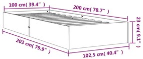 Σκελετός Κρεβ. Χωρίς Στρώμα Καφέ Κεριού 100x200 εκ Μασίφ Πεύκο - Καφέ