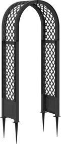 vidaXL Αψίδα Ρόδων με Ακίδες Ανθρακί 97 x 43 x 218 εκ. PP