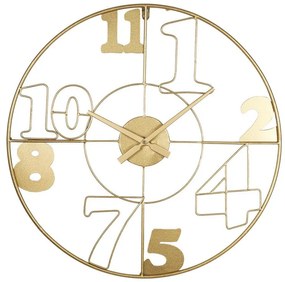 Ρολόι τοίχου Hugo Inart μέταλλο σε χρυσή απόχρωση 60x3x60εκ 60x3x60 εκ.