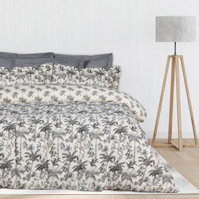 Σετ Σεντόνια Polycotton Μονά Με Λάστιχο 120x200+35εκ. Casual 5429 Εκρού-Γκρι Das Home