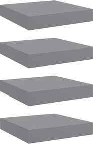 vidaXL Ράφια Τοίχου 4 τεμ. Γκρι 23x23,5x3,8 εκ. MDF