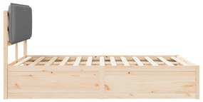 vidaXL Σκελετός Κρεβατιού με Επενδεδυμένο Κεφαλάρι Ανοιχτό γκρι