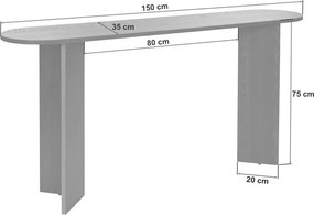 Κονσόλα Sira Megapap χρώμα travertine 150x35x75εκ.