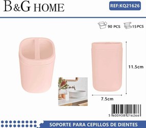 Θήκες οδοντόβουρτσας πλαστικές σε σετ 5Χ - Light Pink - 21626