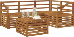 vidaXL Σειρά Καναπέ Εξωτερικού 5 pcs Φυσικό
