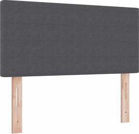 vidaXL LED Κρεβάτι με βάθρο Σκούρο Γκρι και Λευκό 100 x 200 cm