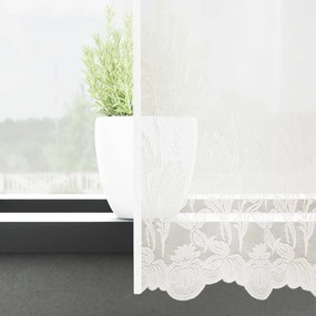 vidaXL Κουρτίνα Δαντέλας με κουρτίνες Λευκό 220 x 900 εκ Πολυεστέρας