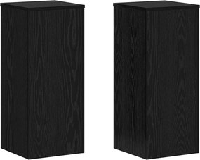 vidaXL Βάση φυτών 2 pcs Μαύρη Οξυά 30 x 30 x 70 εκ. Επεξεργασμένο ξύλο