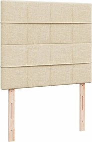 vidaXL Κρεβάτι Boxspring με Στρώμα Κρεμ 120x190 εκ. Υφασμάτινο