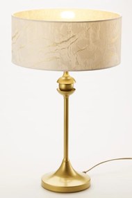 Επιτραπέζιο Φωτιστικό Kaszmir Φ35cm Χρυσό με Λευκό Ύφασμα