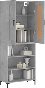 vidaXL Ντουλάπι Γκρι Σκυροδέματος 69,5x34x180 εκ. Επεξεργασμένο Ξύλο