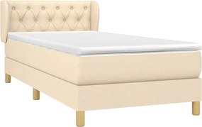 vidaXL Κρεβάτι Boxspring με Στρώμα Κρεμ 80 x 200 εκ. Υφασμάτινο