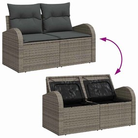 vidaXL Σετ Καναπέ Κήπου με μαξιλάρι 7 pcs Γκρι 55 x 55 x 37 εκ