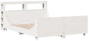 vidaXL Σκελετός Κρεβ. Χωρίς Στρώμα Λευκό 135x190 εκ Μασίφ Πεύκο