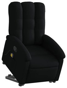 vidaXL Πολυθρόνα Μασάζ Ανακλινόμενη με Ανύψωση Μαύρη Υφασμάτινη