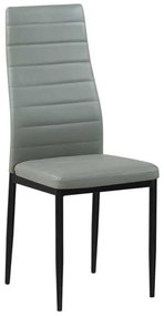 Καρέκλα JETTA PVC Γκρι/Βαφή Μαύρη (Συσκ.6) 40x50x95cm