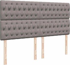 vidaXL Κρεβάτι Boxspring με Στρώμα Taupe 200x200 εκ. Υφασμάτινο