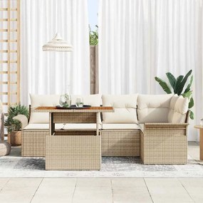 vidaXL Σετ Καναπέ Κήπου 6 pcs μπεζ και κρεμ 100 x 55 x 73 εκ