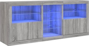 vidaXL Μπουφές με LED Γκρι Sonoma 162x37x67 εκ.