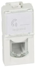 Πρίζα τηλεφώνου RJ11 4 επαφών - 1 στοιχείου Mosaic Legrand-79231-Αλουμίνιο 079231