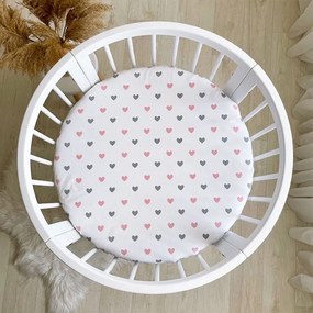 Κατωσέντονο μικρό Pink Hearts για Smart Bed 9 in 1  Ingvart