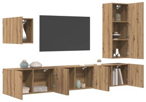 vidaXL Μονάδα Τοίχου Τηλεόρασης 5 pcs Artisan Oak Επεξεργασμένο ξύλο