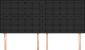 VidaXL Κεφαλάρι Μαύρο 200x5x118/128 εκ. από Συνθετικό Δέρμα