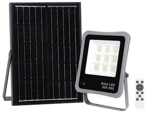 Προβολέας Led Ηλιακός 147-69580 Με Τηλεχειριστήριο SMD 20W 4000K 1100lm IP65 21x4,2x17,5cm Black Eurolamb