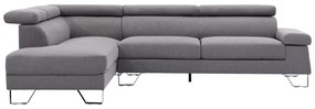 Γωνιακός καναπές Gracious pakoworld αριστερή γωνία ύφασμα ανθρακί 257x178x86εκ