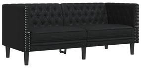 vidaXL Σετ Καναπέ 3 pcs Μαύρο 194 x 74.5 x 70.5 εκ. Τεχνητό δέρμα